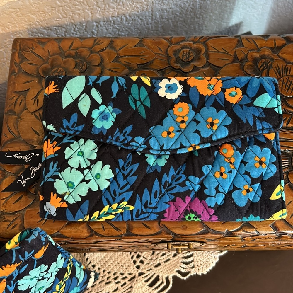 Vera Bradley Midnight Blues Wallet Set - Picture 2 of 12